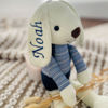 Picture of Personalized Name Plush Toys - Custom Embroidered Stuffed Bunny Rabbit - Personalized Comfort Rabbit for Kids