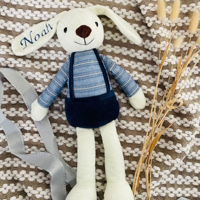 Picture of Personalized Name Plush Toys - Custom Embroidered Stuffed Bunny Rabbit - Personalized Comfort Rabbit for Kids