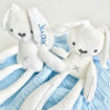 Picture of Personalized Name Plush Toy - Custom Embroidered Plush Bunny - Personalized Sleeping Comforter Embroidered Bunny