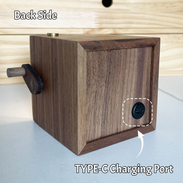 Picture of Custom Wooden Hand-Cranked Flip Photo Frame - Custom Wooden Couple Photo Flipbook Frame - Best Couple Gifts, Wedding Gift