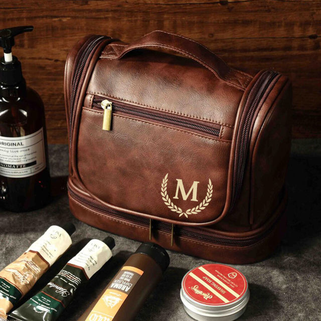 Picture of Custom Large Capacity Leather Toiletry Bag | Travel Bag For Men | Father's Day Gift
