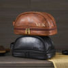 Picture of Custom Double Layer Leather Toiletry Bag for Men | Personalized Groomsmen Gifts | Gift for Father's Day