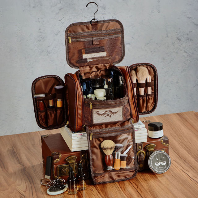 Picture of Custom Large Capacity Leather Toiletry Bag | Travel Bag For Men | Father's Day Gift | Groomsmen Gift