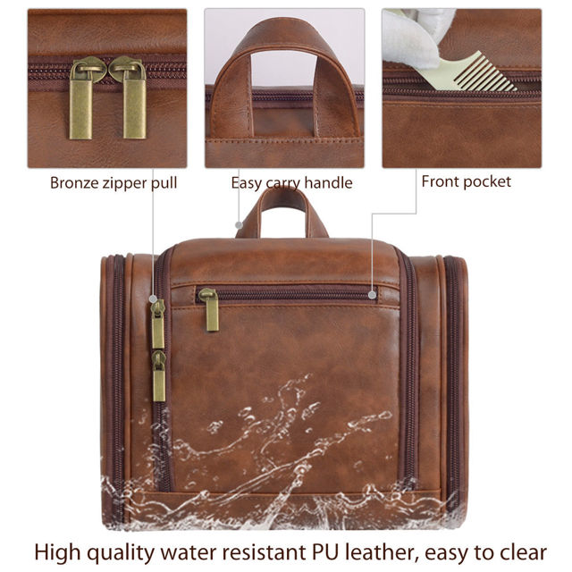 Picture of Custom Large Capacity Leather Toiletry Bag | Travel Bag For Men | Father's Day Gift | Groomsmen Gift