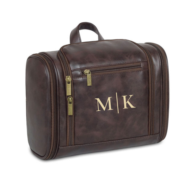Picture of Custom Large Capacity Leather Toiletry Bag | Travel Bag For Men | Father's Day Gift | Groomsmen Gift