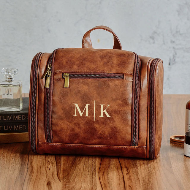 Picture of Custom Large Capacity Leather Toiletry Bag | Travel Bag For Men | Father's Day Gift | Groomsmen Gift