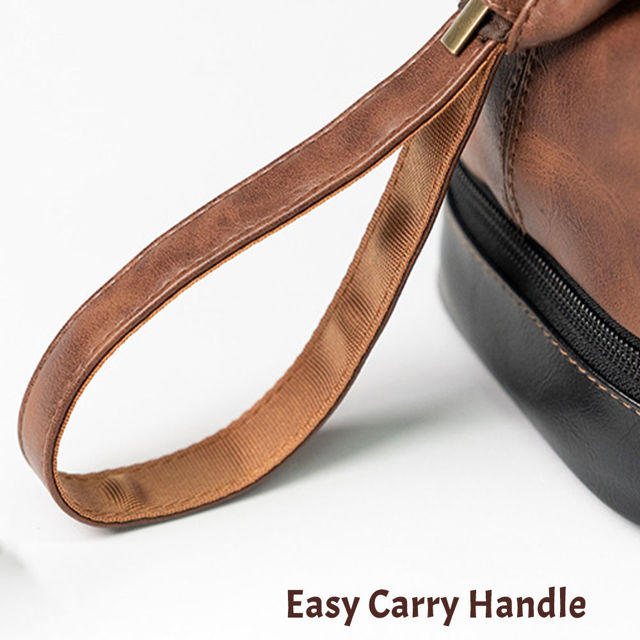 Picture of Custom Leather Toiletry Bag | Travel Bags For Men | Father's Day Gift | Groomsmen Toiletry Bag