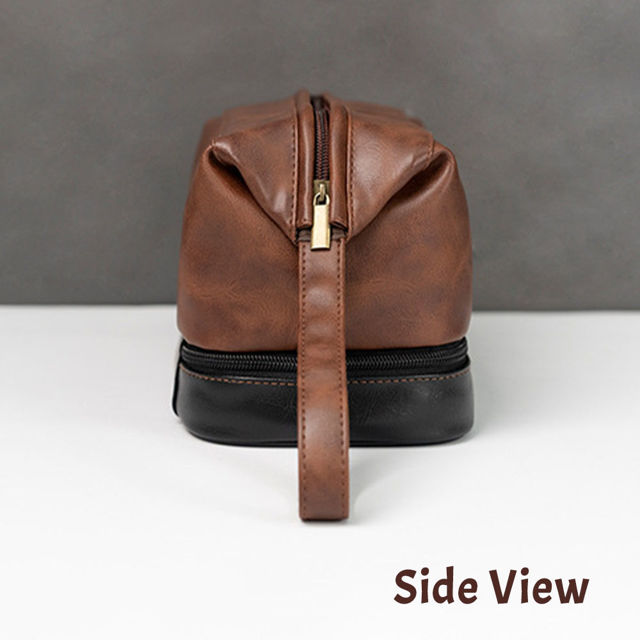 Picture of Custom Leather Toiletry Bag | Travel Bags For Men | Father's Day Gift | Groomsmen Toiletry Bag