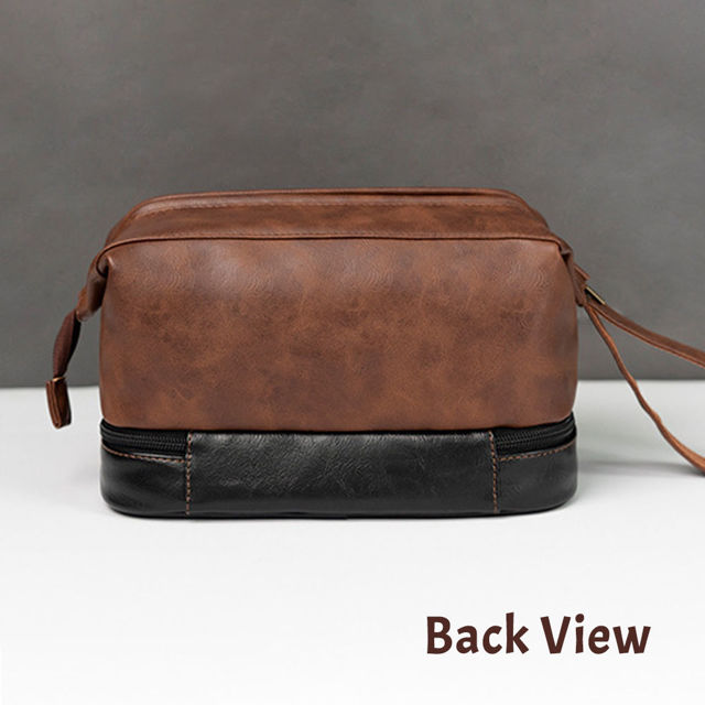Picture of Custom Leather Toiletry Bag | Travel Bags For Men | Father's Day Gift | Groomsmen Toiletry Bag