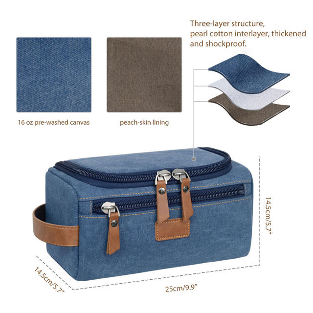 Picture of Custom Canvas Toiletry Bag for men | Personalised Groomsmen Gifts | Travel Bag For Him