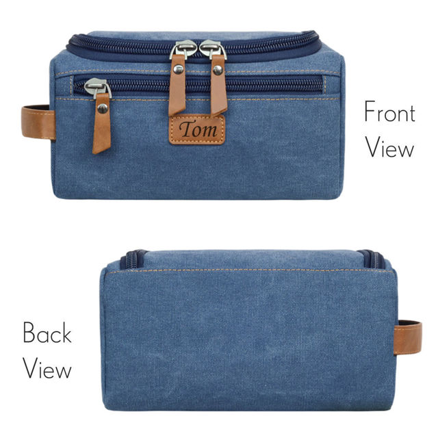 Picture of Custom Canvas Toiletry Bag for men | Personalised Groomsmen Gifts | Travel Bag For Him