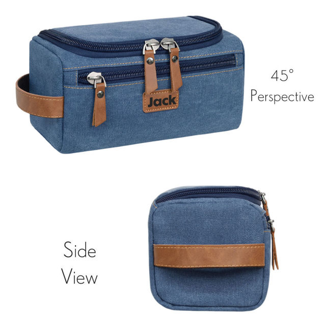 Picture of Custom Canvas Toiletry Bag for men | Personalised Groomsmen Gifts | Travel Bag For Him