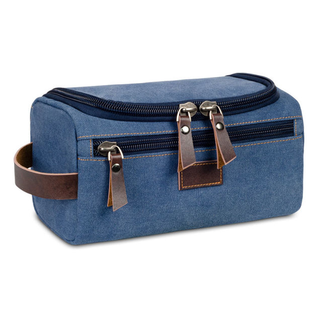 Picture of Custom Canvas Toiletry Bag for men | Personalised Groomsmen Gifts | Travel Bag For Him