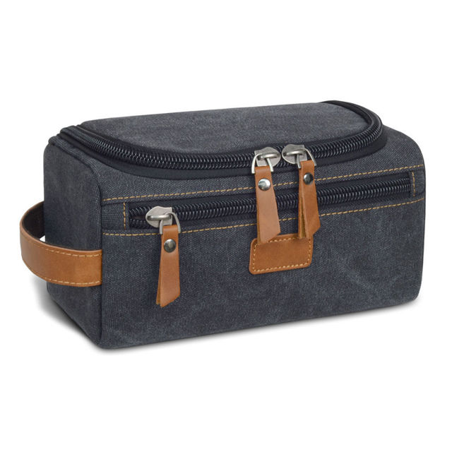 Picture of Custom Canvas Toiletry Bag for men | Personalised Groomsmen Gifts | Travel Bag For Him