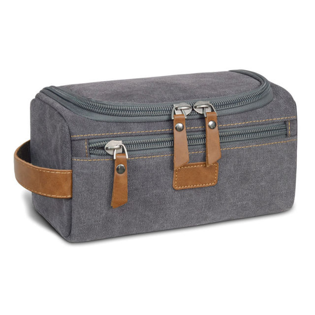 Picture of Custom Canvas Toiletry Bag for men | Personalised Groomsmen Gifts | Travel Bag For Him