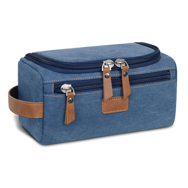 Picture of Custom Canvas Toiletry Bag for men | Personalised Groomsmen Gifts | Travel Bag For Him