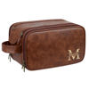 Picture of Custom Lasered Leather Toiletry Bag | Personalized Groomsmen Gifts | Travel Bag For Him