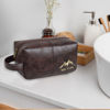 Picture of Personalized PU Leather Toiletry Bag | Travel Bag for Men | Birthday Gift for Him | Simple but Elegant