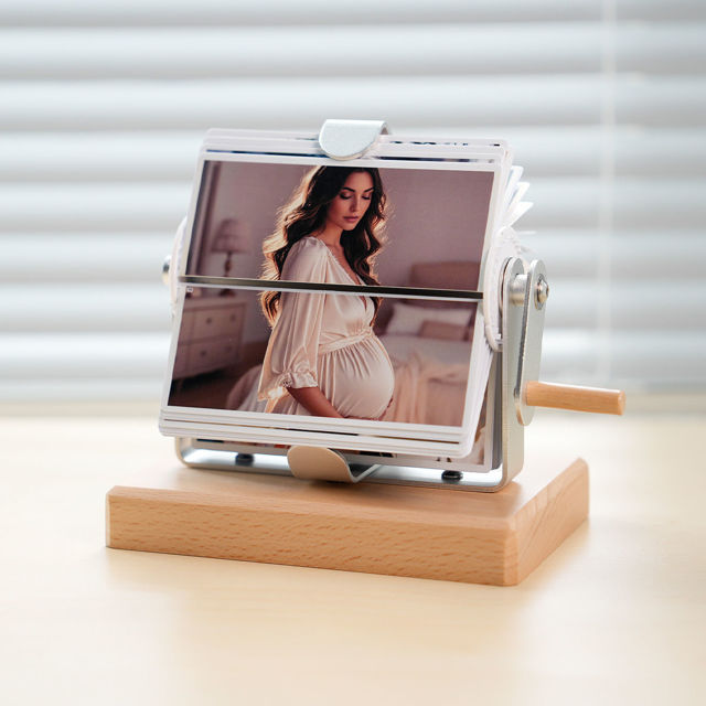 Picture of Custom Photo Flipbook | Personalised Flip Album with Wooden Base | Nice Home Decor