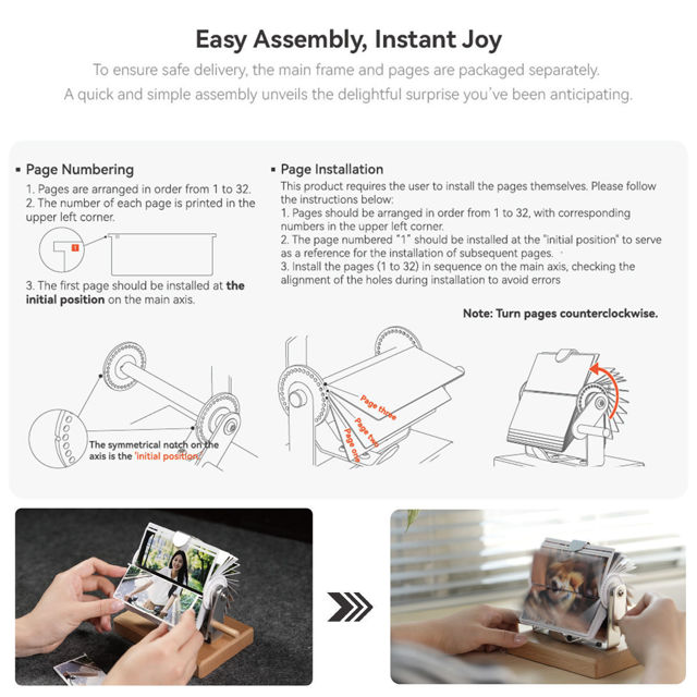 Picture of Custom Photo Flipbook | Personalised Flip Album with Wooden Base | Nice Home Decor