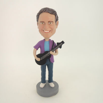 Picture of Custom Bobblehead Doll: Casual Guitar Player Man