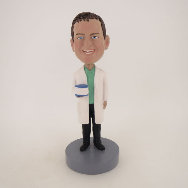 Picture of Custom Bobblehead Doll: Dentist Holding Teeth