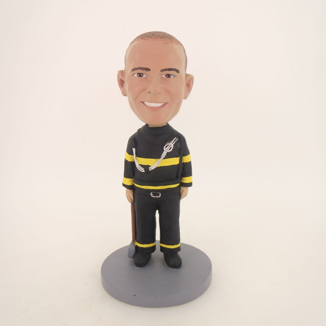 Picture of Custom Bobblehead Doll: Fireman Holding Hammer