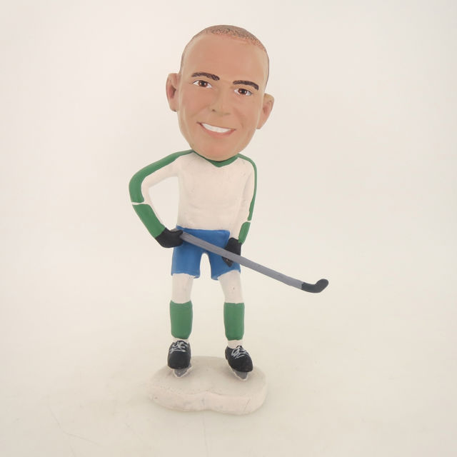 Picture of Custom Bobblehead Doll: Hockey Playing Man With Stick