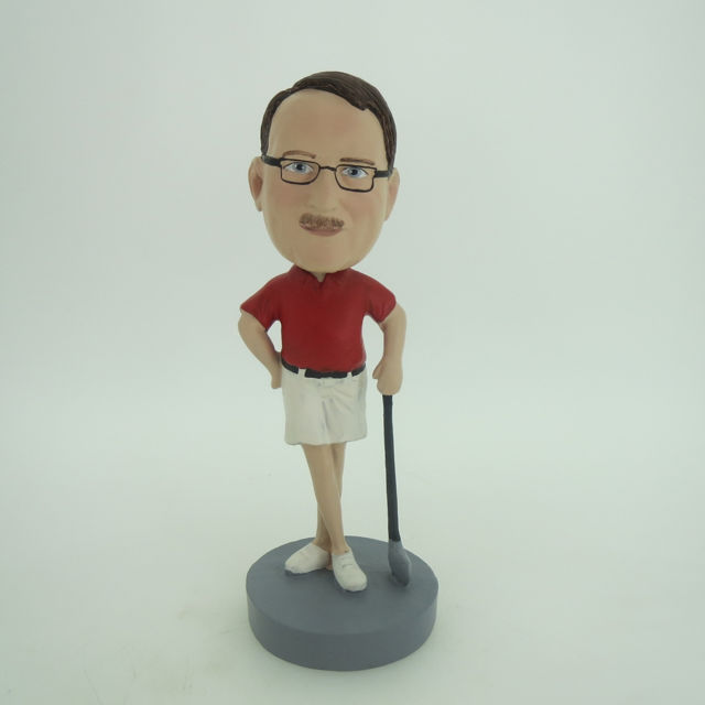 Picture of Custom Bobblehead Doll: Leaning On Club Golfer