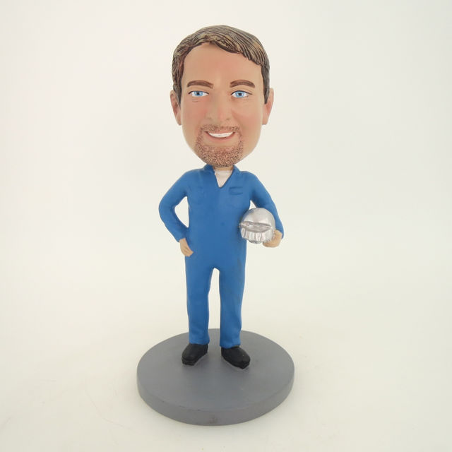 Picture of Custom Bobblehead Doll: Engineer Holding Protective Helmet