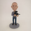Picture of Custom Bobblehead Doll: Military Man With Machine Gun
