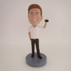 Picture of Custom Bobblehead Doll: One Hand Up Man With White Polo