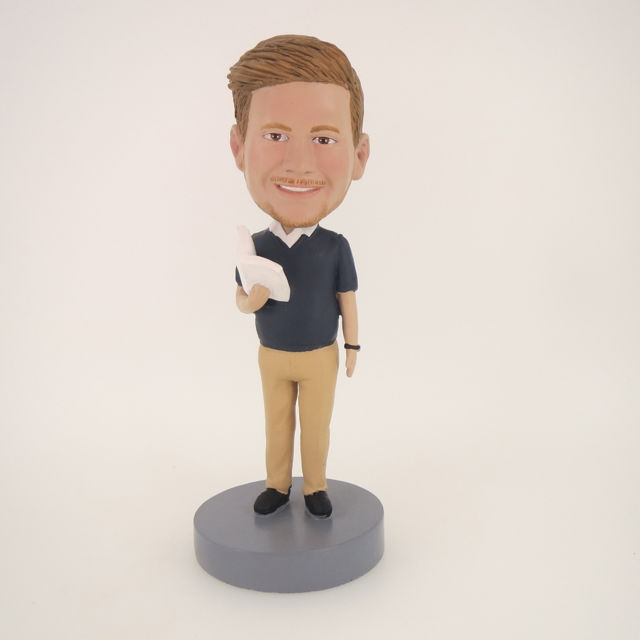 Picture of Custom Bobblehead Doll: Standing Reading Man