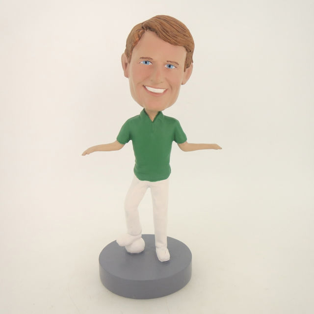 Picture of Custom Bobblehead Doll: Two Hands Out Ball Under Footer Man