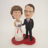 Picture of Custom Bobblehead Doll: Bride And Groom On Heart