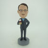 Picture of Custom Bobblehead Doll: Business Man Enjoying Beer