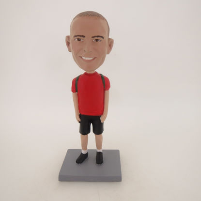 Picture of Custom Bobblehead Doll: Casual Boy With School Bag