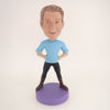 Picture of Custom Bobblehead Doll: Casual Man Enjoying Excercising