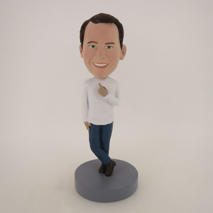 Picture of Custom Bobblehead Doll: Casual Man Finger Up