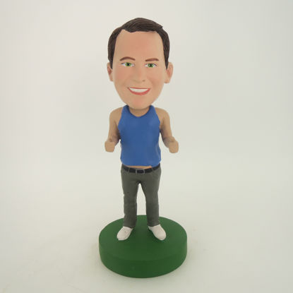 Picture of Custom Bobblehead Doll: Casual Man In Blue Vest