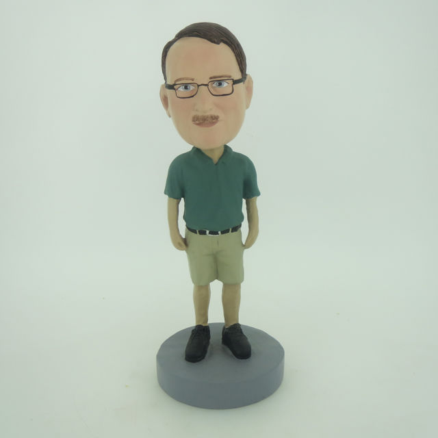 Picture of Custom Bobblehead Doll: Casual Man In Dark Green