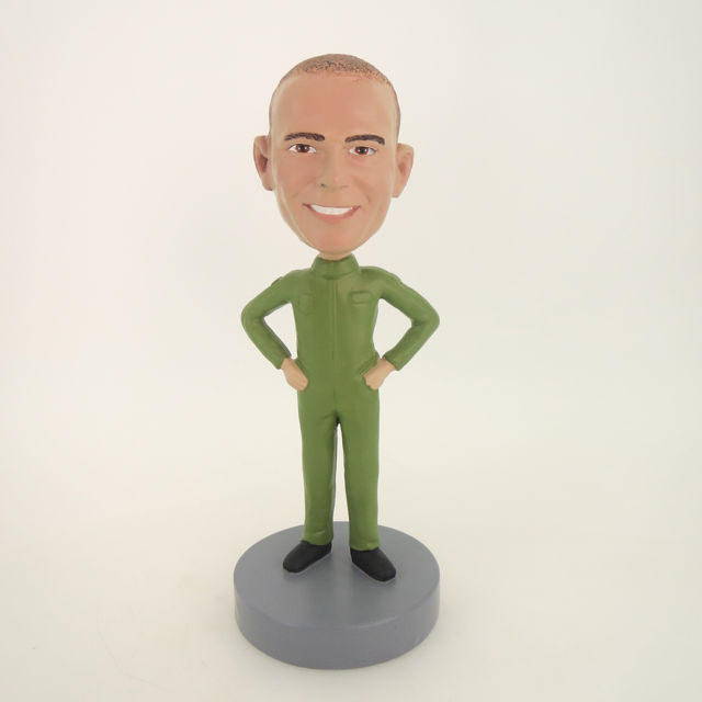 Picture of Custom Bobblehead Doll: Casual Man In Pure Green