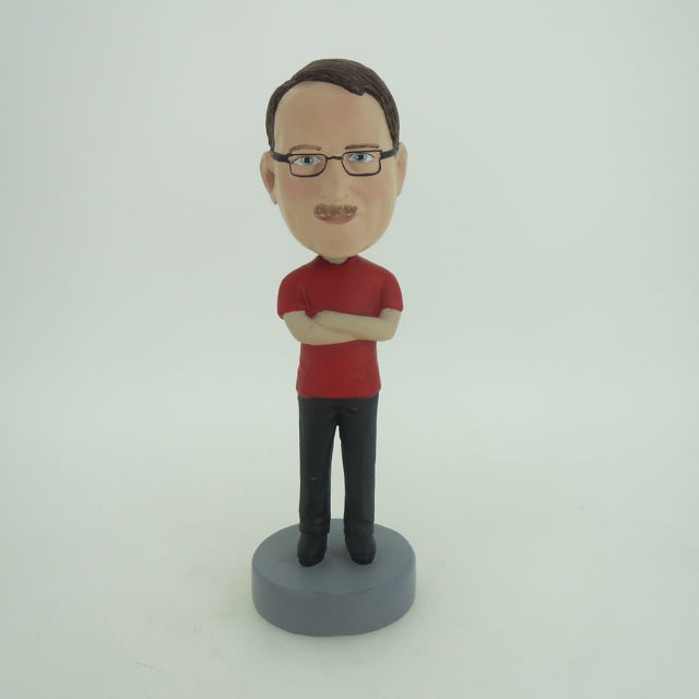 Picture of Custom Bobblehead Doll: Casual Man With Nice Red TShirt