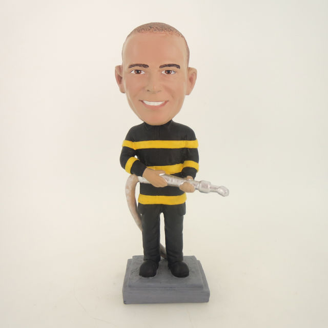 Picture of Custom Bobblehead Doll: Fireman Holding Hydrants
