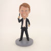 Picture of Custom Bobblehead Doll: Happy Man Holding Up Something Cool