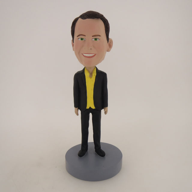 Picture of Custom Bobblehead Doll: Man In Black And Yellow Suit