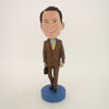 Picture of Custom Bobblehead Doll: Man In Brown Suit With Suitcase