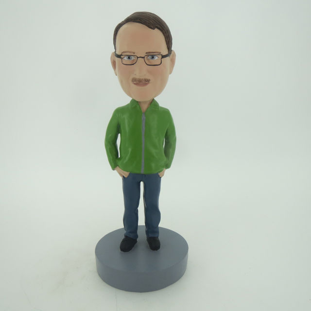 Picture of Custom Bobblehead Doll: Man In Green Coat