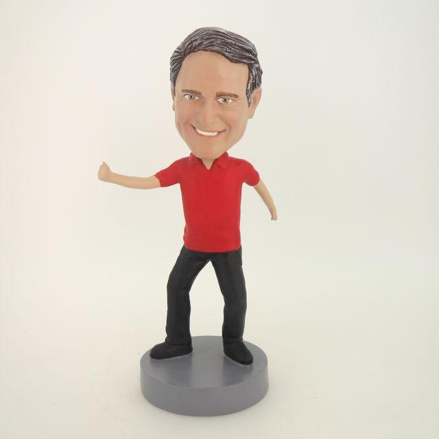 Picture of Custom Bobblehead Doll: Man In Red Excercising