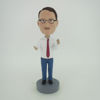 Picture of Custom Bobblehead Doll: Man In White With Red Tie